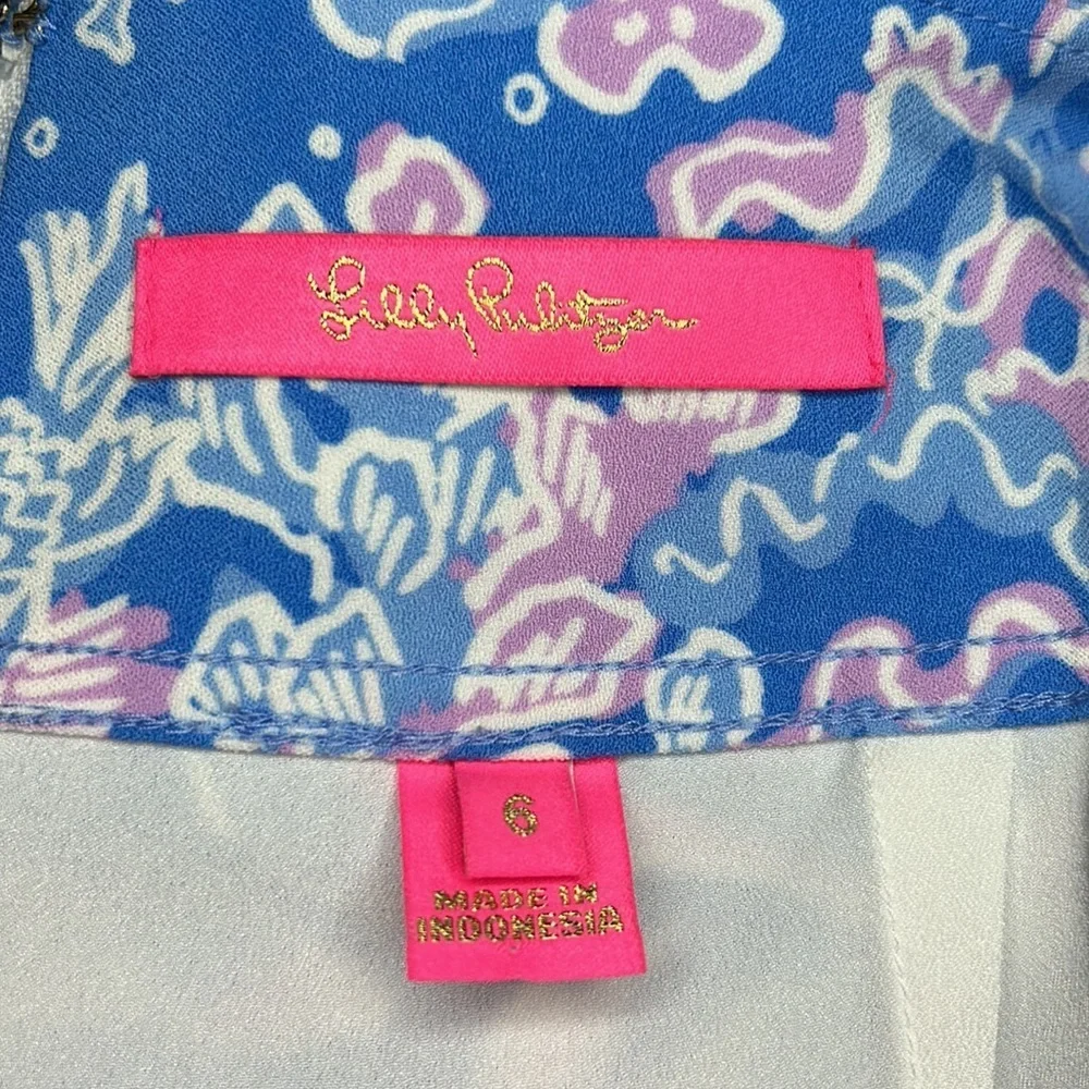 Lilly Pulitzer Jonas High Waisted Skort New Boca Blue Sea What I Sea Size 6